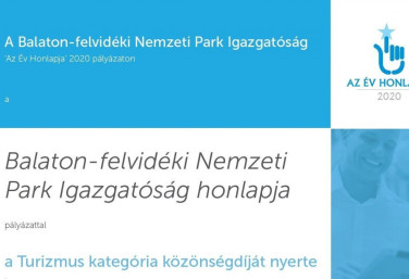 Az év honlapja turisztikai közönségdíj 2020
