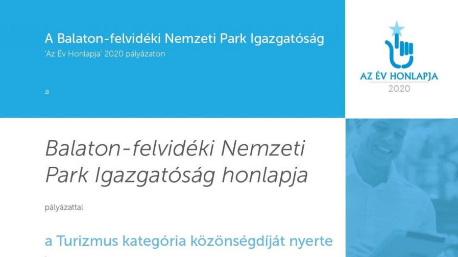 Az év honlapja turisztikai közönségdíj 2020