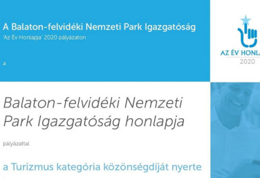 Az év honlapja turisztikai közönségdíj 2020