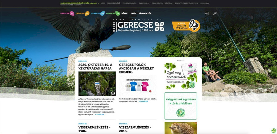 Gerecse 50 túra webhelye, nevezési- és versenyrendszere